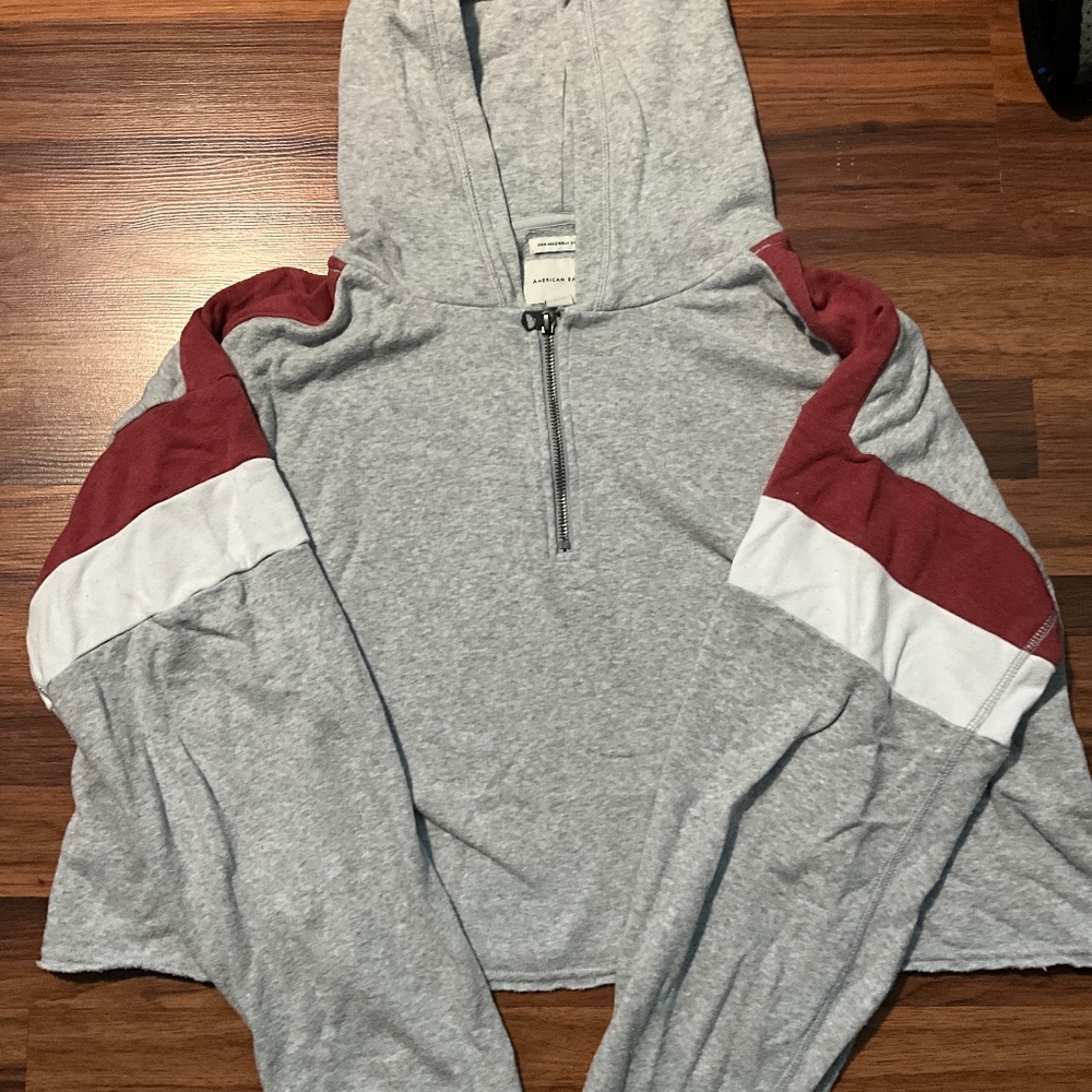 American Eagle Cropped Quarter-zip Hoodie